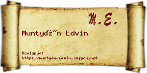 Muntyán Edvin névjegykártya